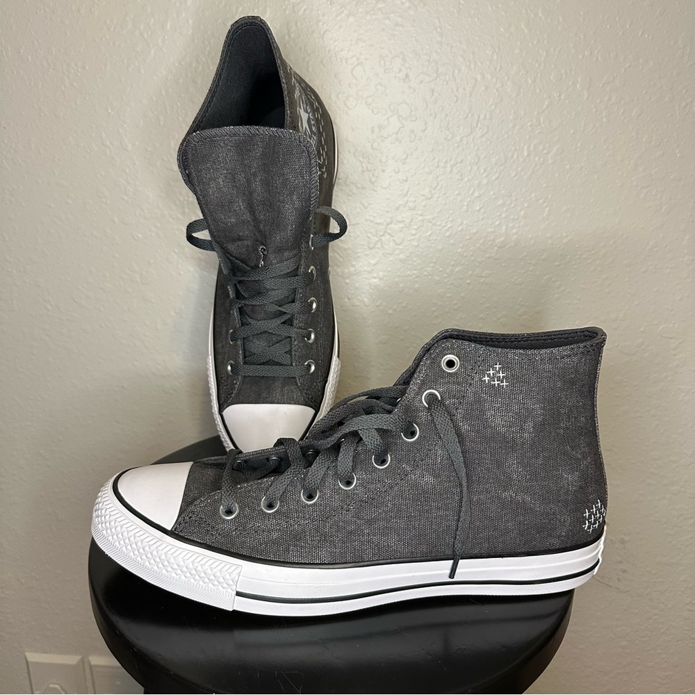 Dark Gray High-Top Converse, Size 11.5